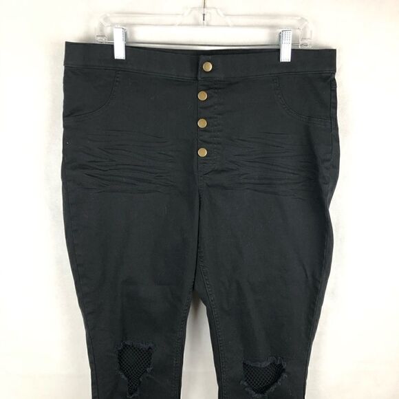 NWT Zeza B Sz XL Black Destroyed Mesh Jegg… - Picture 6 of 8